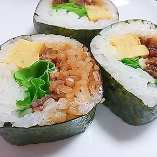 甘辛(＾＾)肉巻き海苔寿司